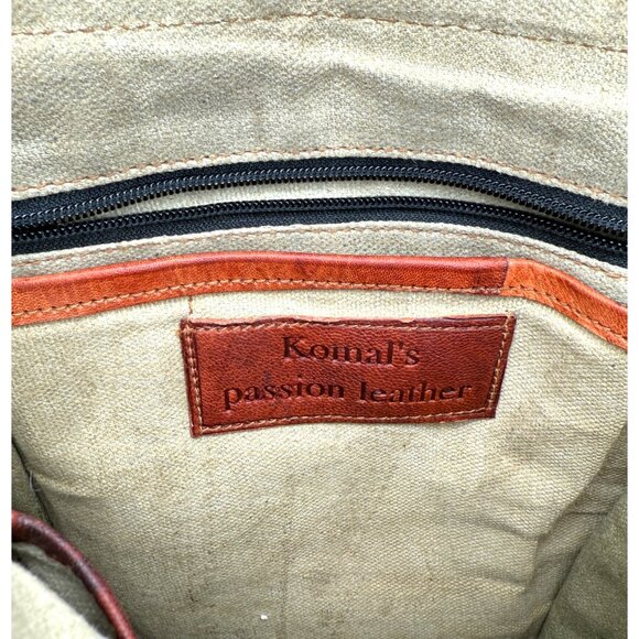 Komal’s Passion Leather Handmade Crossbody Messenger Bag Vintage Brown Satchel - Picture 9 of 11